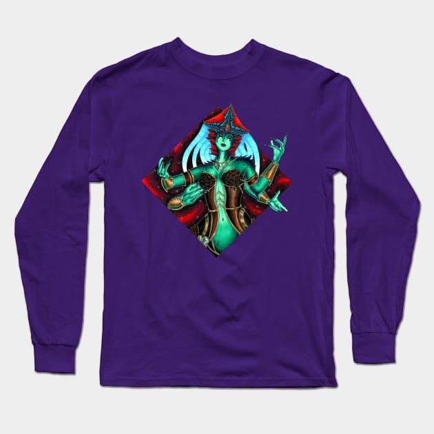 Queen Azshara Portrait Long Sleeve T-Shirt by VarvargArtwork